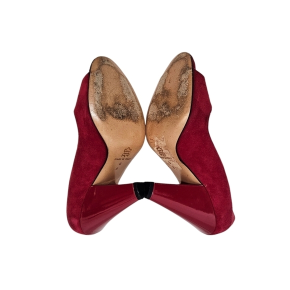 Zac Posen Red Suede High Heels - Picture 8 of 9